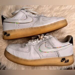 Nike White and Red Sneakers Premium Leather